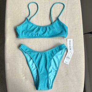 NWB pacsun blue shimmer bikini size XS
